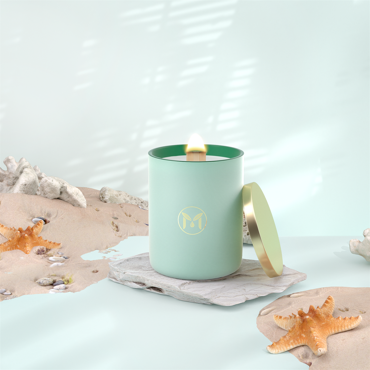 Ocean Breeze 100% Soy Wax Crackling Wood Wick Candle