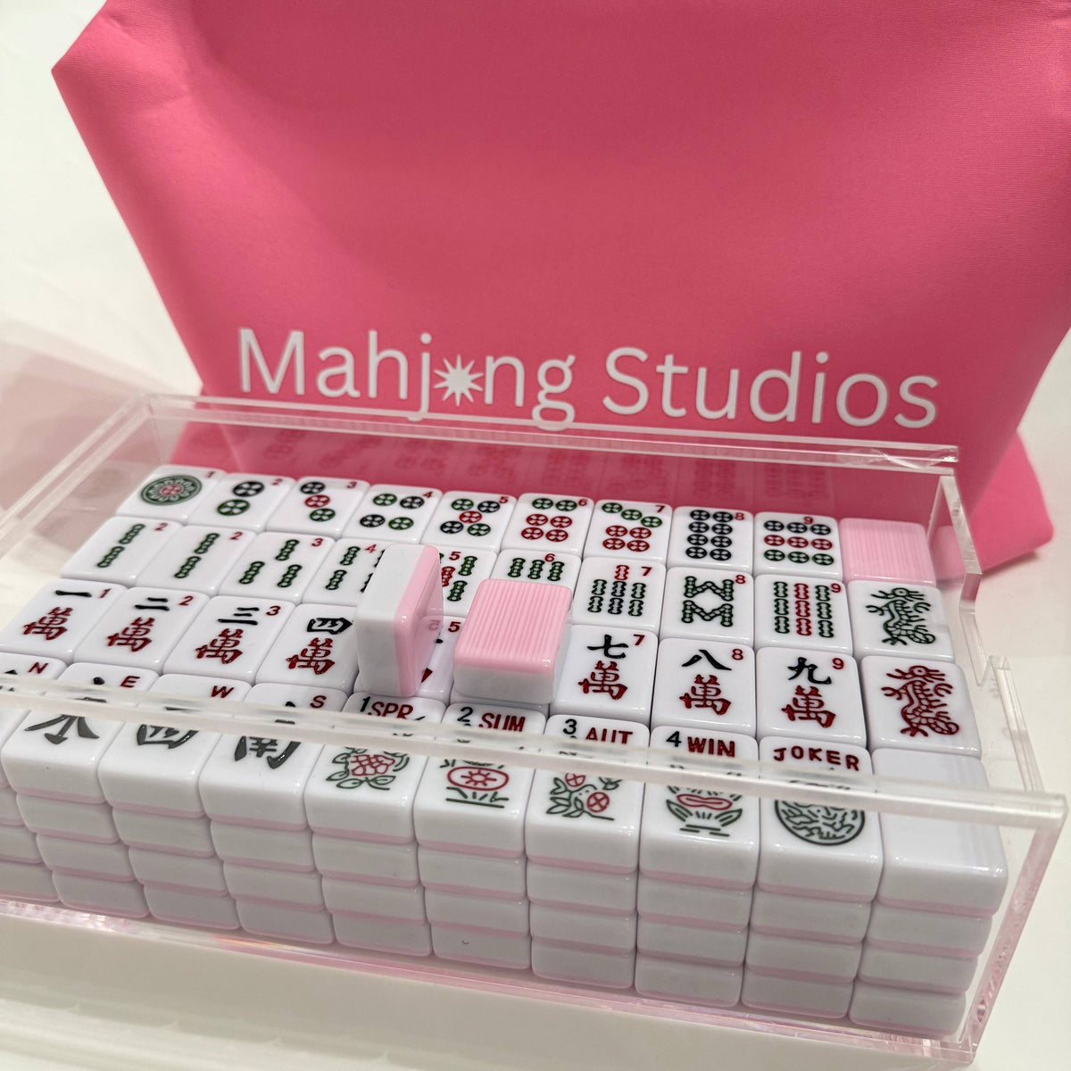 Mahjong Studios – Blush & Bamboo American Mahjong Tile Set (166 Tiles)