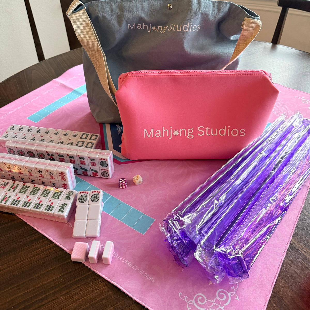 Mahjong Studios β Blush & Bamboo American Mahjong Tile Set (166 Tiles)