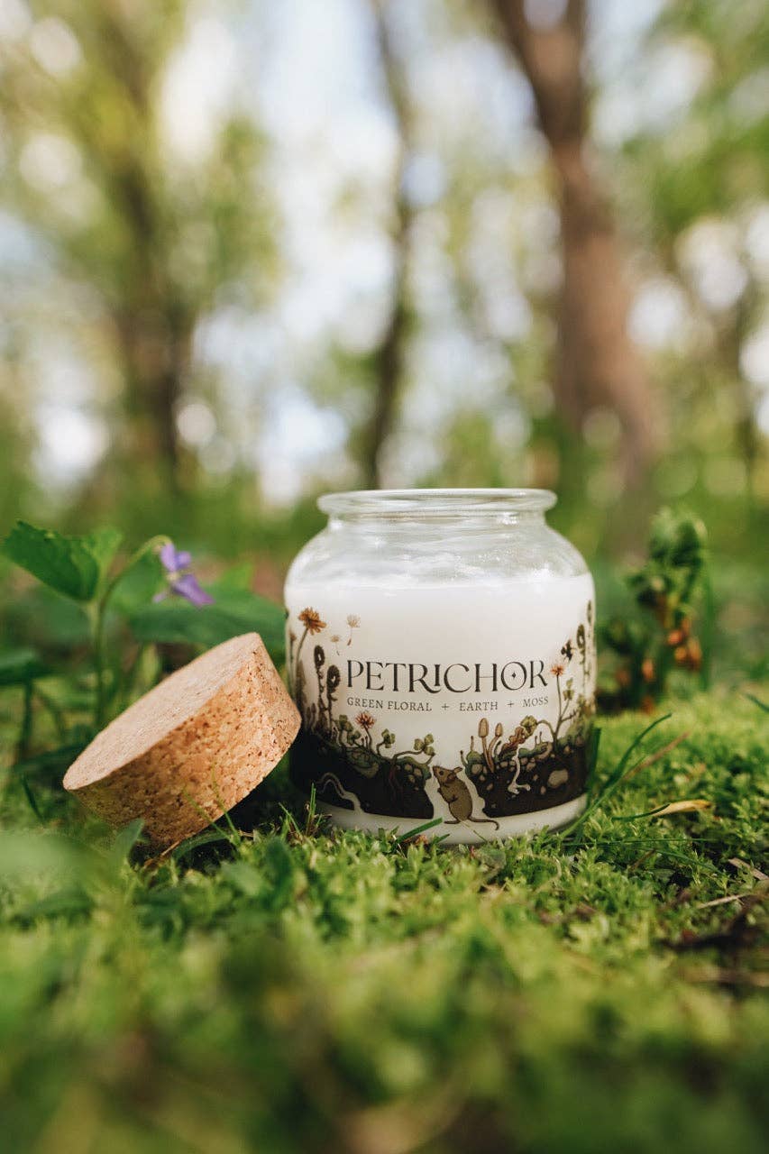 Petrichor | 8oz Apothecary Organic Soy | Wood Wick Candle