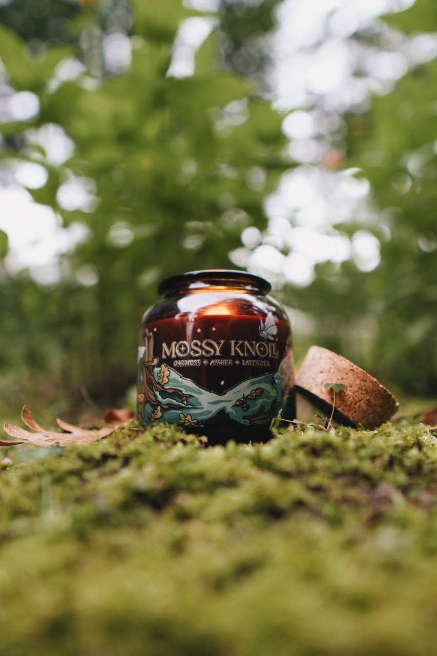 Mossy Knoll | 8oz Apothecary Organic Soy | Wood Wick Candle