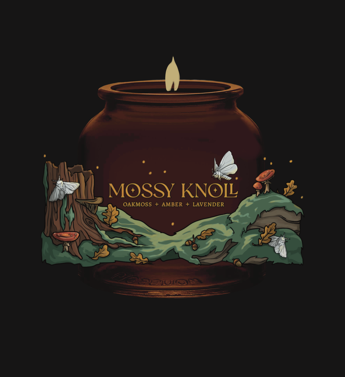 Mossy Knoll | 8oz Apothecary Organic Soy | Wood Wick Candle