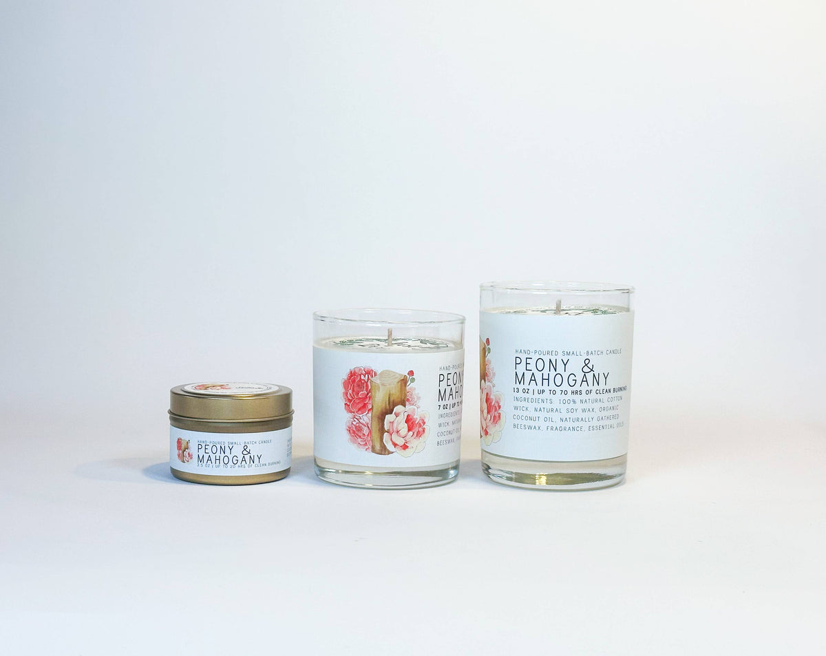 Peony & Mahogany - Just Bee Candle - The Floratory