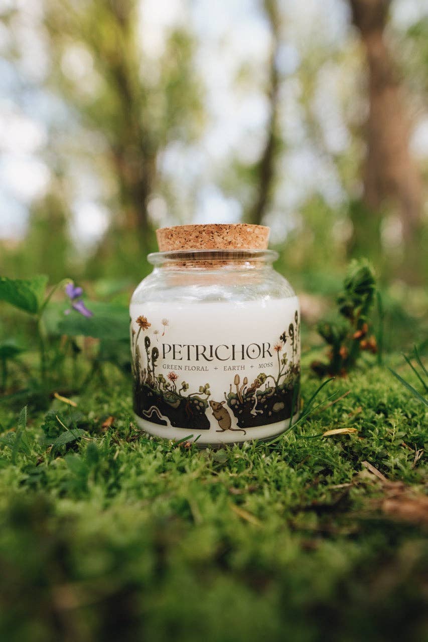 Petrichor | 8oz Apothecary Organic Soy | Wood Wick Candle