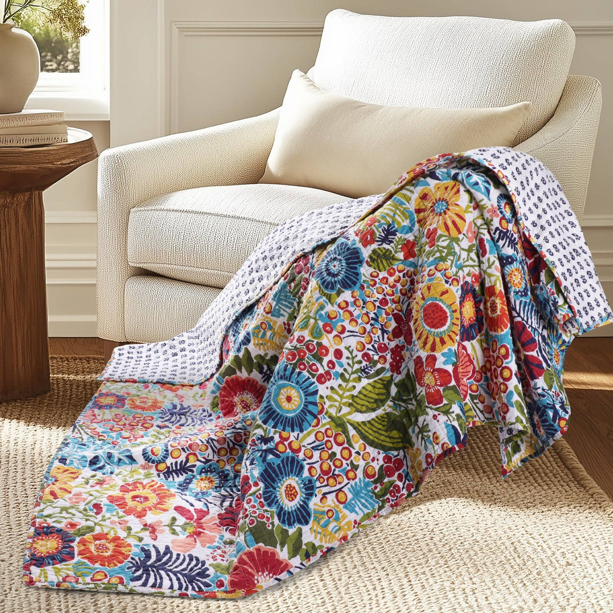 Night Garden Quilted Throw