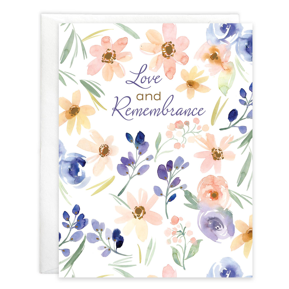 Sympathy Greeting Card - Soft Thoughtful Flowers