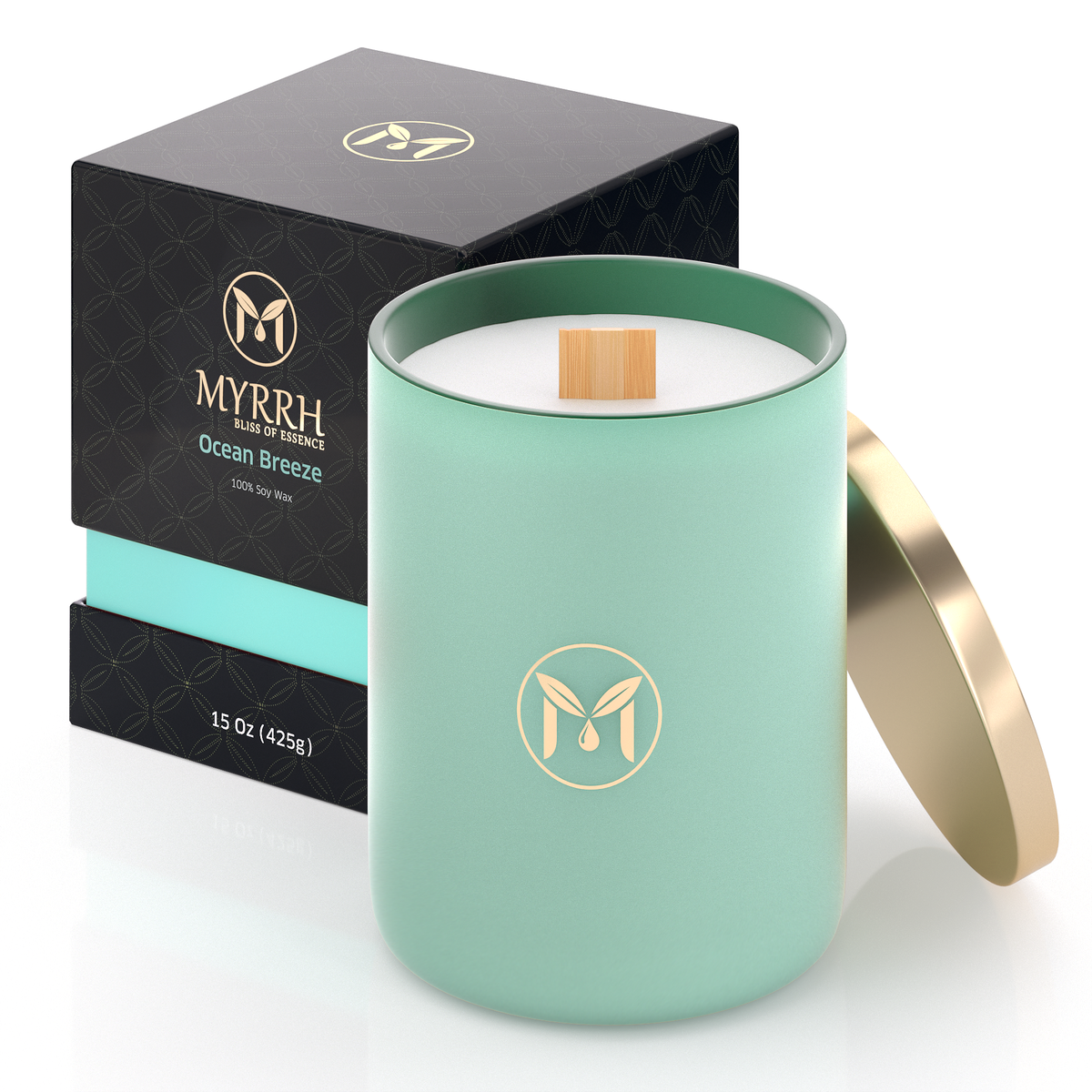 Ocean Breeze 100% Soy Wax Crackling Wood Wick Candle