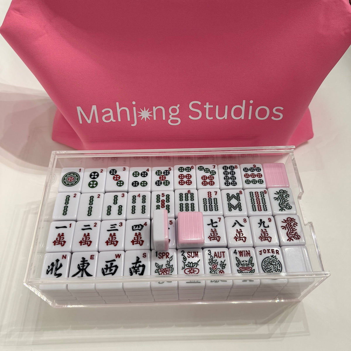 Mahjong Studios – Blush & Bamboo American Mahjong Tile Set (166 Tiles)